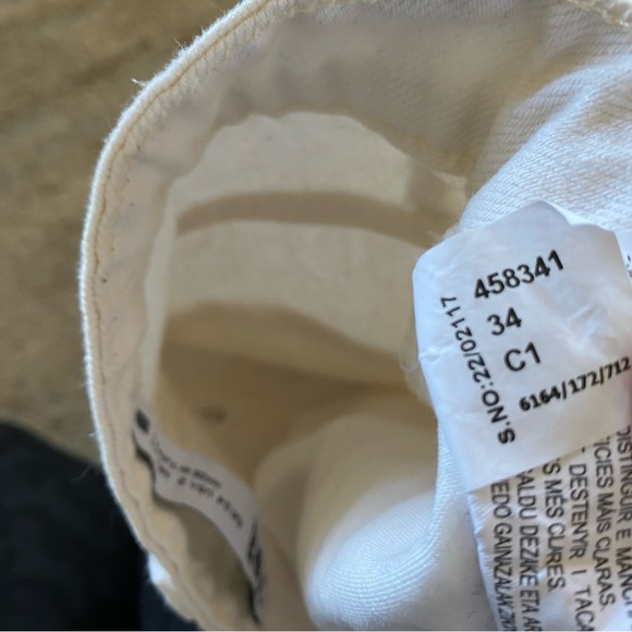 Zara Straight Leg Raw Ripped Hem White High Waisted Mom Jeans: 2 - Picture 7 of 9